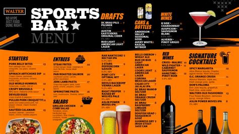 Football Bar Food Menu | Sports Bar Menus